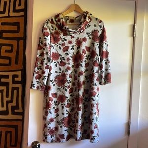 Kayleigh floral dress, size L, 3/4 sleeve, soft and warm. Perfect for winter